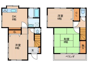 多摩川2丁目4-6の物件間取画像